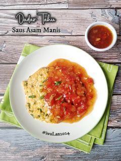 Foto resep Dadar Tahu Saus Asam Manis