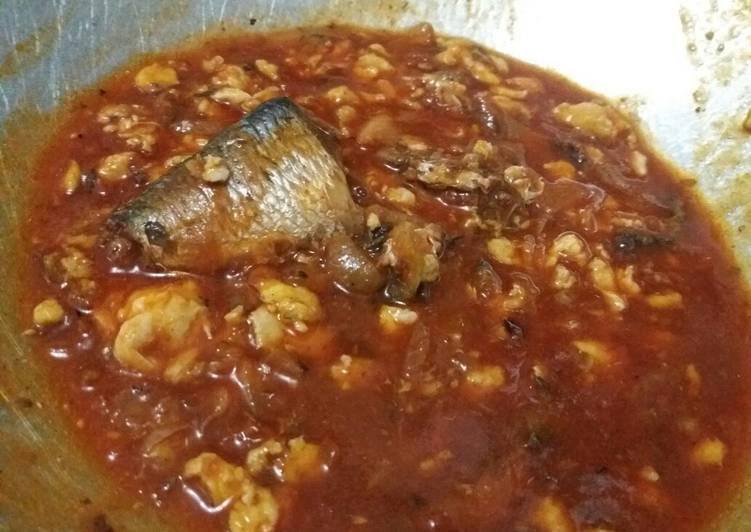 Resep Ikan sarden campur telur ala anak kosan, Bisa Manjain Lidah