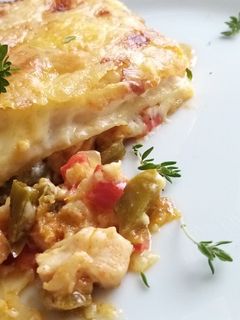 Una foto de Lasaña de pollo 🐔