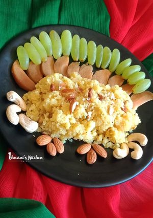 રવાનો કેસર ડ્રાયફ્રુટ શીરો (Rava Kesar Dryfruit Sheera Recipe In Gujarati) રેસીપી મુખ્ય ફોટો