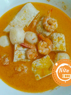 Foto resep 217. Sayur Santan Tahu, Bakso Ikan dan Udang