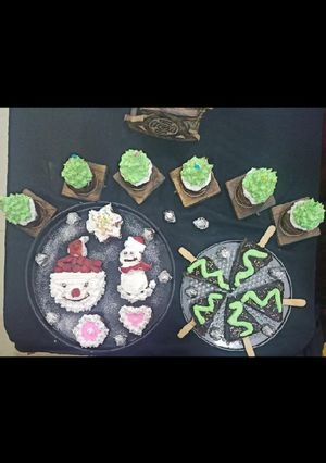 A picture of Whole wheat pancake cake bars and cupcakes.