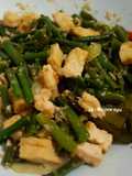 Oseng kacang panjang tahu udang