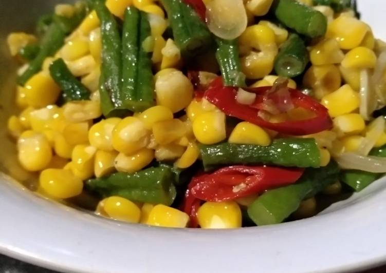 Resep Tumis jagung kacang panjang yang Menggugah Selera