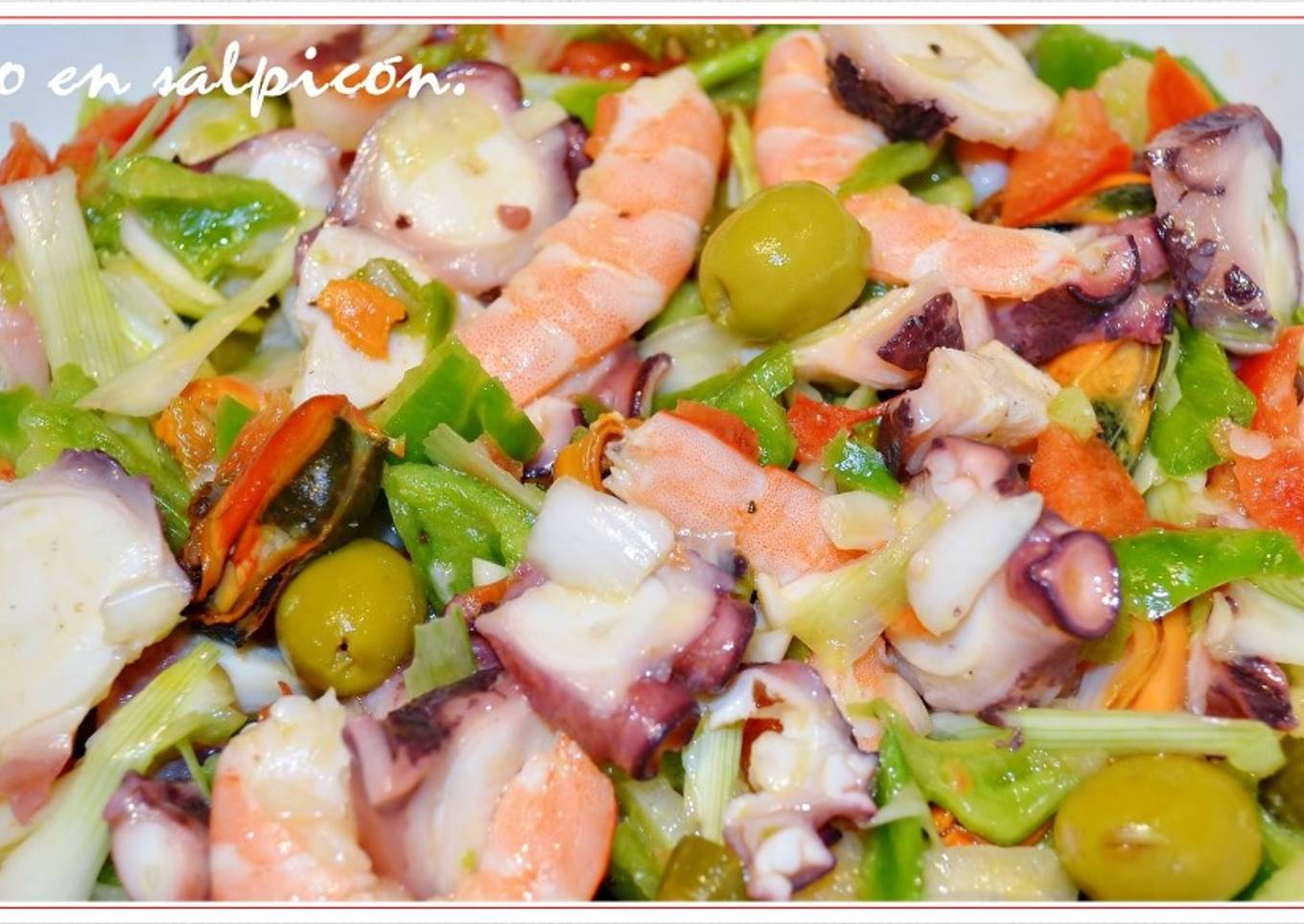 Pulpo en salpicón. (Thermomix)