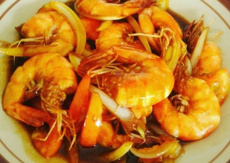 Resep Udang saos inggris Anti Gagal