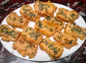 Hình của món Đậu phụ chiên trứng hành.