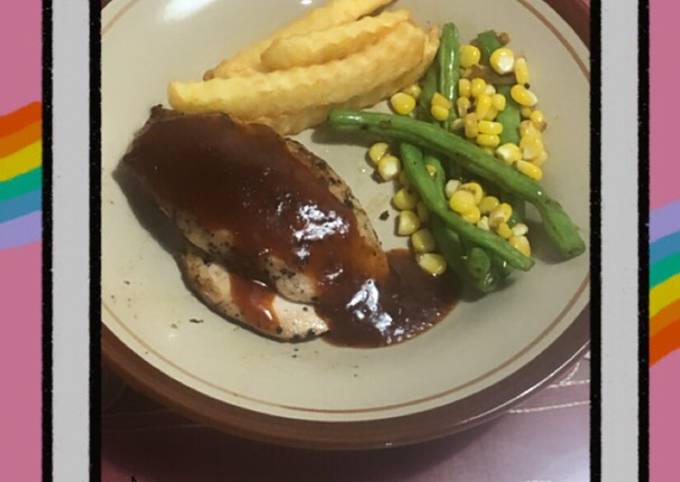 Resep Chicken steak w/ bbq sauce, Sempurna