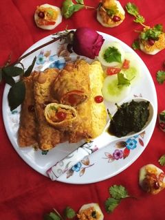 স্টাফড পাঁপড় রোল (stuffed papad roll recipe in Bengali) রেসিপির প্রধান ছবি