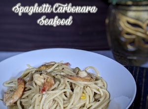 Gambar Spaghetti Carbonara Seafood