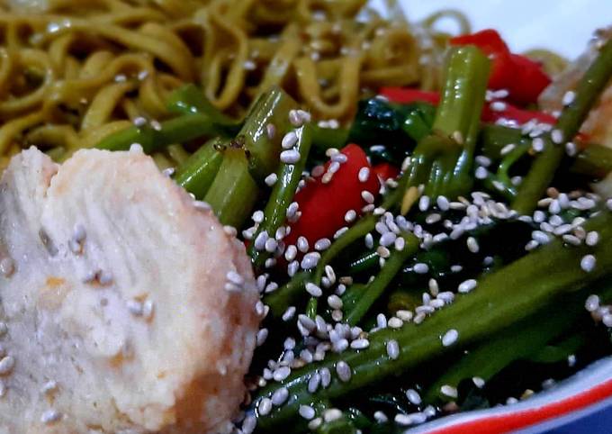 Resep Mie Singkong Tumis Kangkung dengan Jambal Gurih Anti Gagal