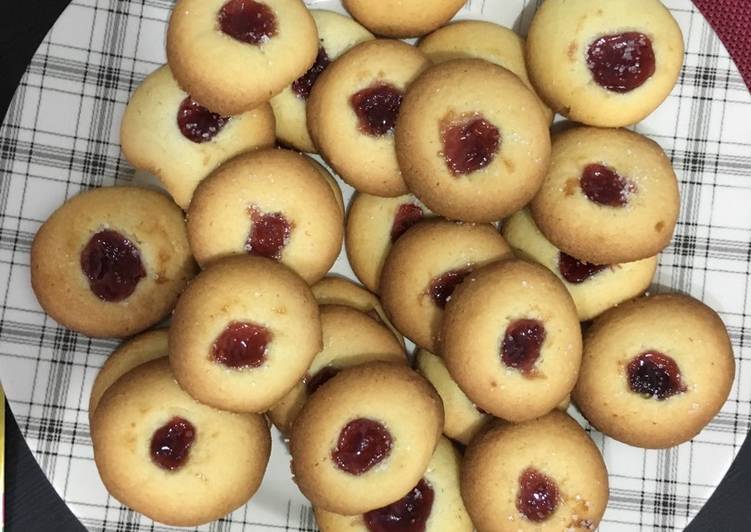 Jam drop cookies