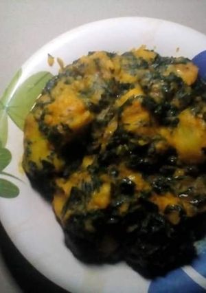 A picture of Portage yam with vegetable.