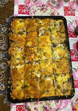 عکسی از دستور پیتزا با خمیر جادویی😋🍕