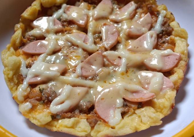 Ternyata begini lho! Cara praktis buat Pizza Bolognaise Roti Tawar (Snack MPASI 12 bulan +) yang enak