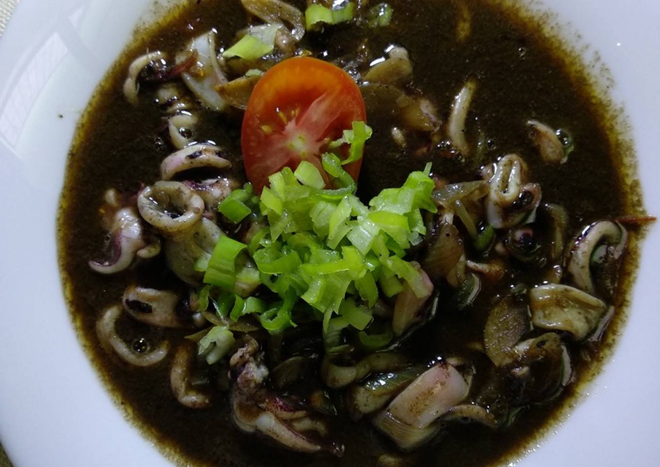 Cumi hitam lembut gaya restoran