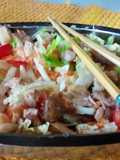 Ensalada tipo oriental🥬🍖🥢╰(⁠⇀⁠‸⁠↼⁠‶⁠)