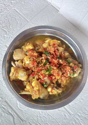 Foto resep Ayam Kukus Pedas