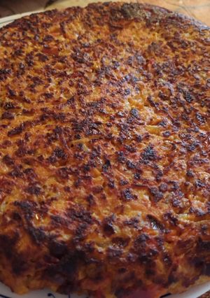 Una foto de Tortilla de avena y vegetales (sin harina)