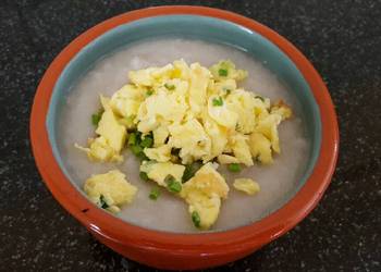 The New Way Making Recipe Rice congee with scrambled egg  chinesecooking Delicious