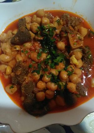 صورة لوصفة الدوارة (اكلة الكرشة مع الحمص)
