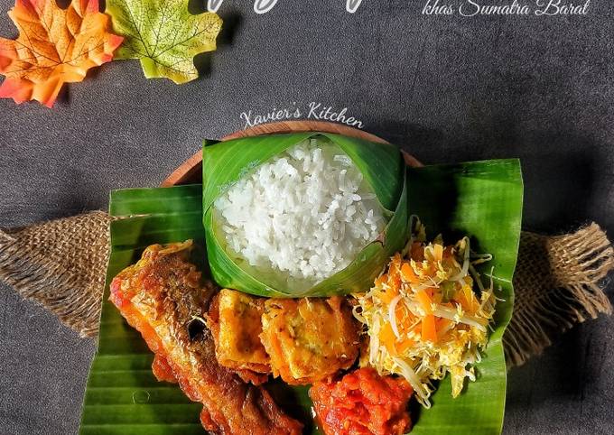 Nasi Sala Anyang Sayur Sambalado khas Sumbar foto resep utama