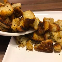 A picture of Leftover Bread Croutons.