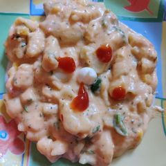 A picture of Schezwan pasta.