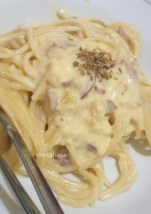 Foto resep Egg Carbonara Spaghetti