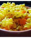Simple mixed vegetable rice bath in pressure cooker