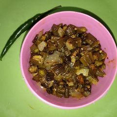 A picture of Lady finger(bhindi)veg.