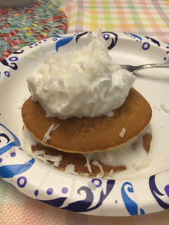 A picture of Coconut Pancake 🥞 Ice Cream 🍦 Sandwiches 🥪.