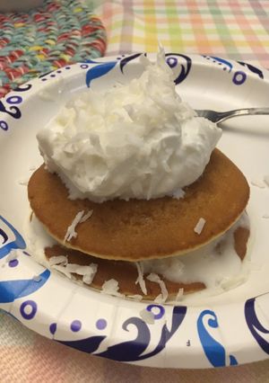 A picture of Coconut Pancake 🥞 Ice Cream 🍦 Sandwiches 🥪.