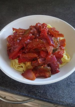 A picture of Mediterranean Vegetable Pasta.