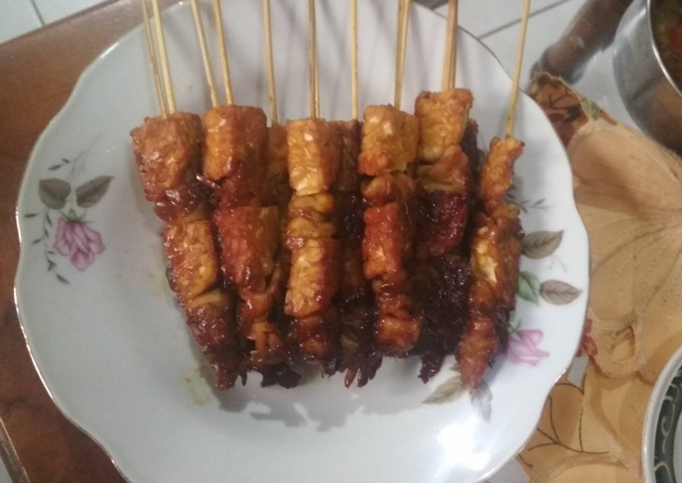 Sate teja (tempe jamur)