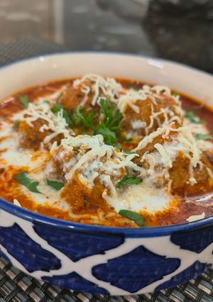 A picture of Mix Vegetable. Kofta in Tomato Gravy.