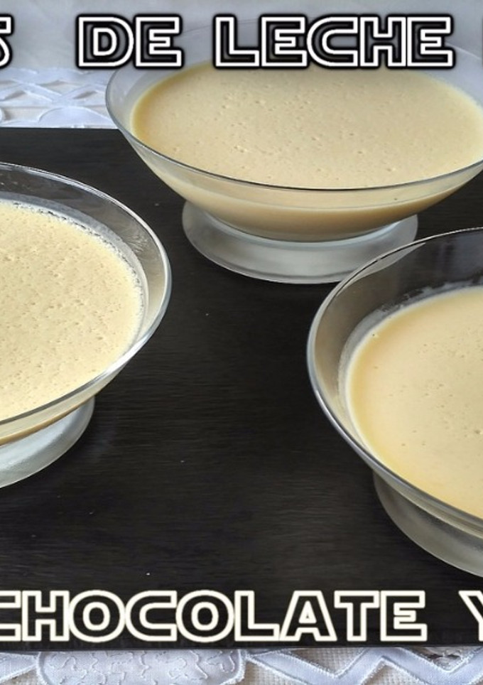 Una foto de Natillas de leche de coco, chocolate y mango