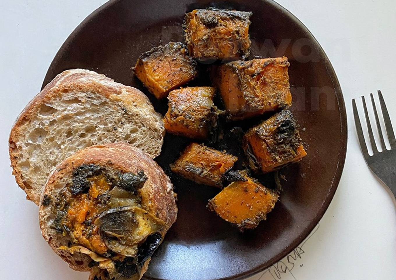 Oven baked cubed squash