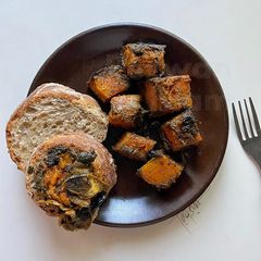A picture of Oven baked cubed squash.