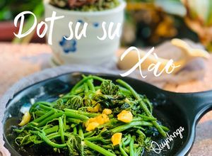 Hình của món Đọt su su xào tỏi.