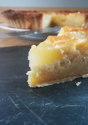 A picture of Pear and almond tart.