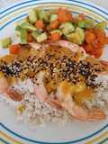 Camarones con salsa de mango al chipotle