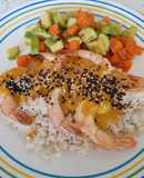 Camarones con salsa de mango al chipotle