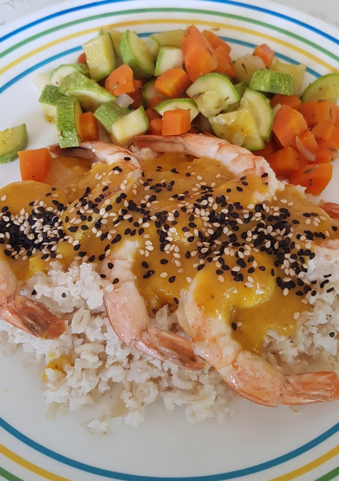 Una foto de Camarones con salsa de mango al chipotle