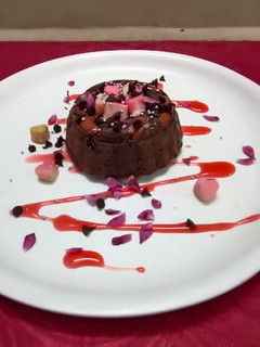 A picture of Chocolate almond cake.