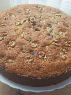Una foto de Bizcocho con nueces y pepitas de chocolate