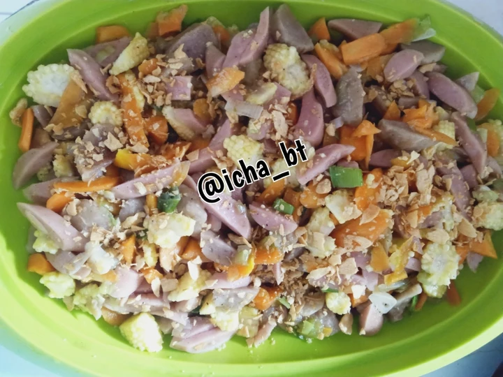 Langkah Gampang Membikin Resep Cah Wortel Jagung Muda Sosis Pentol yang Lezat Sekali Anti Ribet, Lezat