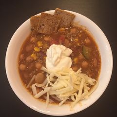 A picture of Mexican ground beef soup.
