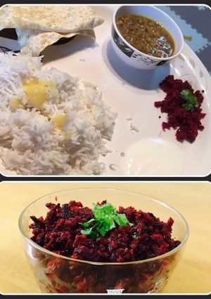 A picture of Beetroot thoran (Kerala style).