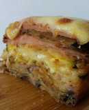 Lasagna de berenjena y Zapallito con jamón y queso